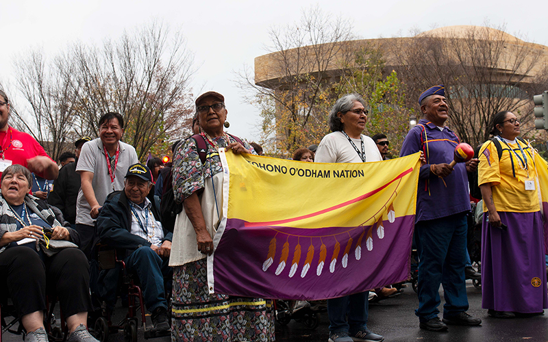 Veterans from the Tohono O'odham Nation were just some of the Arizona tribes represented at the Veterans Day dedication of the National Native American Veterans Memorial in Washington